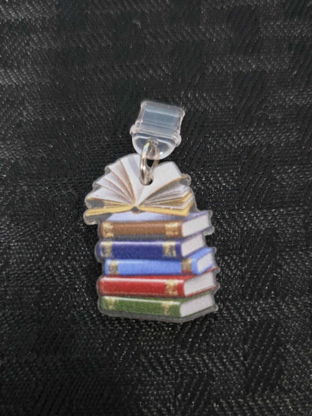 Book Stack Charm with Open Book Top -TYPE C DUST CHARGE COVER